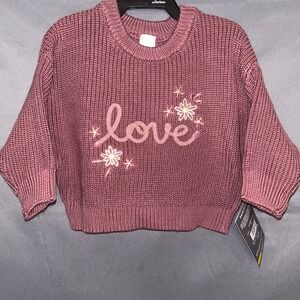 Modern Moments by Gerber Baby Girl Love Daisy Embroidered Knit Sweater 3-6M New